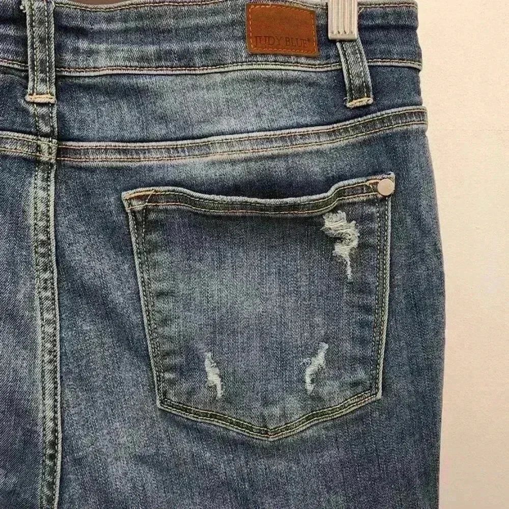 Judy Blue Distressed Skinny Fit Jeans Womens Size 13/31 - Picture 8 of 16